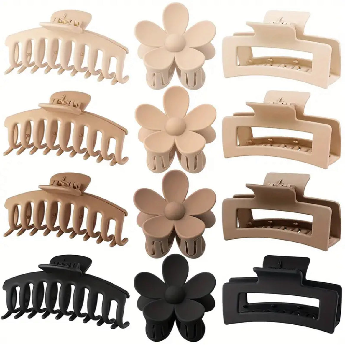 Pince À Cheveux Pinces À Griffes En Forme De Fleur Pinces À Mâchoires Carrées 1Pc