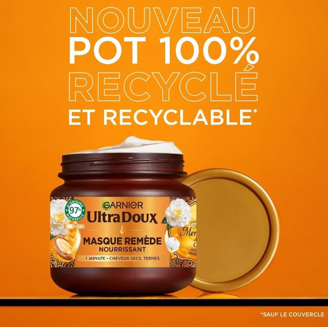 Garnier Ultra Doux Masque Remède Nourrissant Huile D'Argan & De Camélia