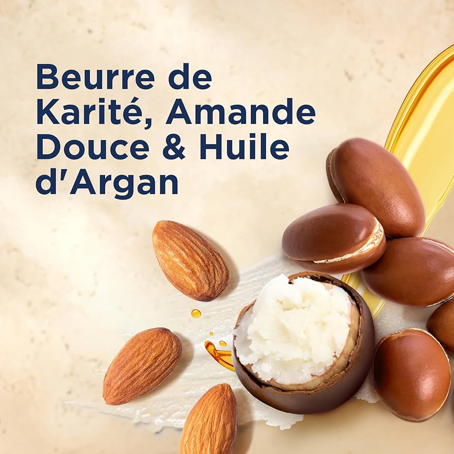 لوشن الجسم المغذي والمرطب من لو بوتي مارسييه بزبدة الشيا واللوز الحلو وزيت الأرغان