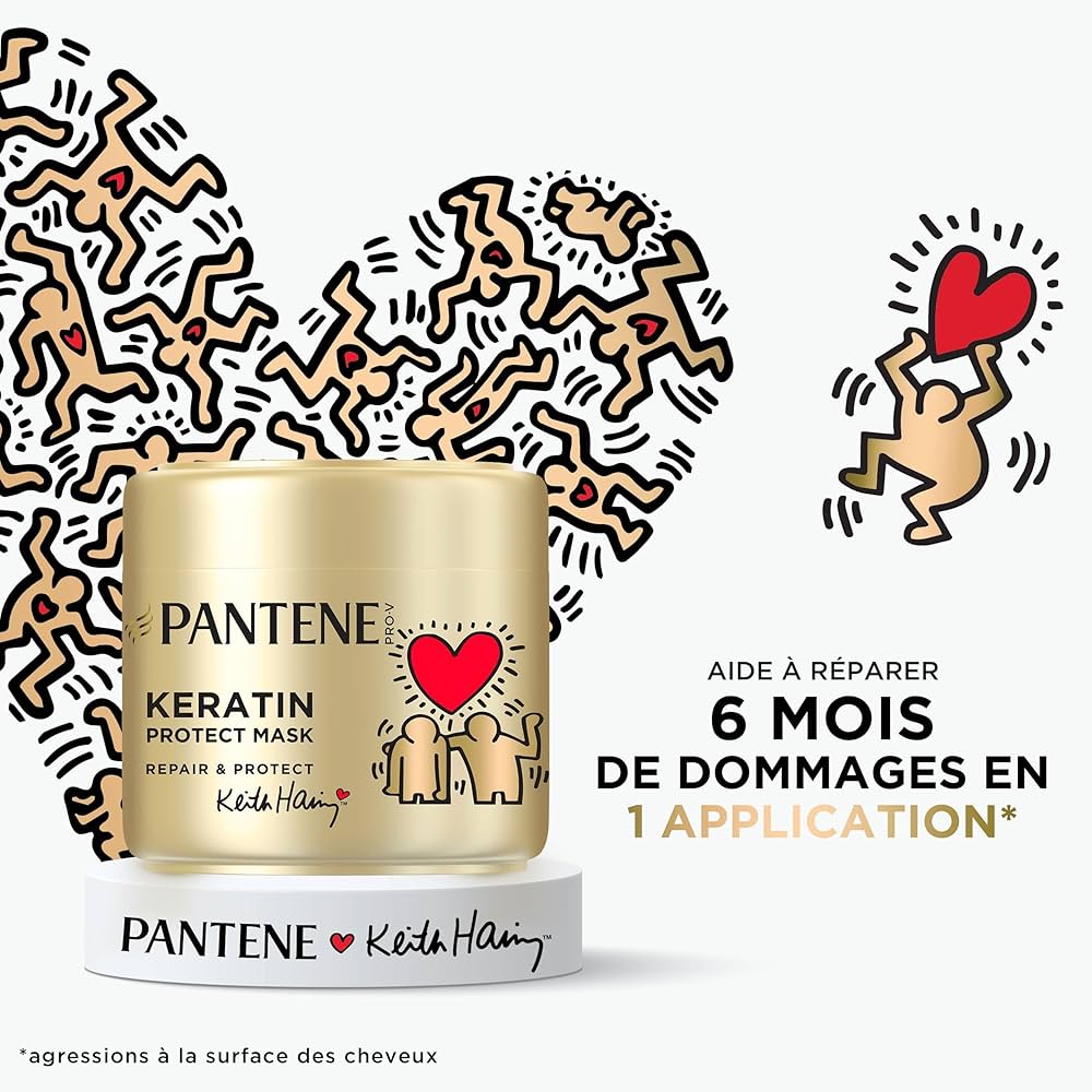 Pantene Pro-V X Keith Haring Art Collection قناع الشعر المقوي بالكيراتين للإصلاح والحماية