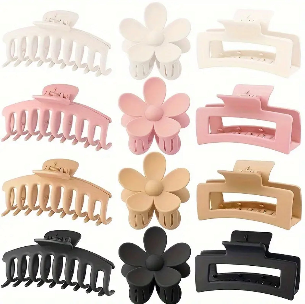 Pince À Cheveux Pinces À Griffes En Forme De Fleur Pinces À Mâchoires Carrées 1Pc