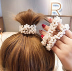 Anneau De Cheveux Tressé En Cercle Complet Pour Femmes Avec Perles Élastique À Cheveux Chignon Accessoire De Tête Ornement De Cheveux De Tempérament 1 Pièce