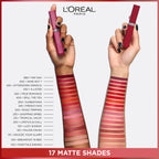 L'Oréal Paris Infaillible Matte Resistance أحمر شفاه مطفأ يدوم طويلاً ومرطب