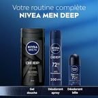 Nivea Man Déodorant Deep Darkwood Maxx Tech 72H Black Carbon Anti-Bactérien Spray