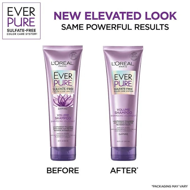 L’Oréal Paris Ever Pure Shampoing Volumisant Sans Sulfate Pour Raviver Les Cheveux Fins