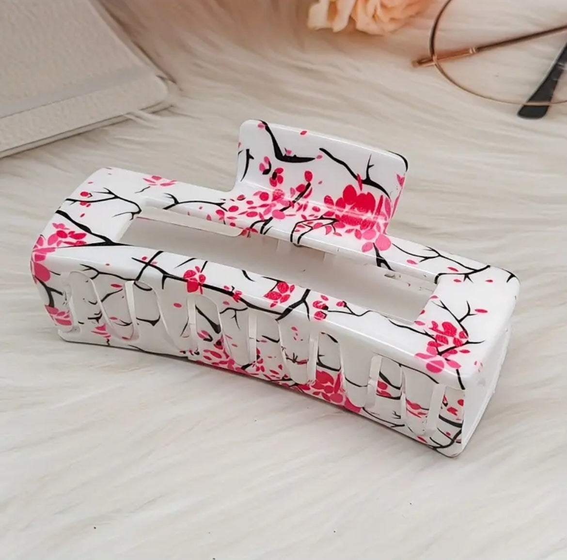 Grande Pince À Cheveux Rectangulaire À Motif Pinces À Cheveux Creuses En Forme De Griffe De Requin Pour Femmes