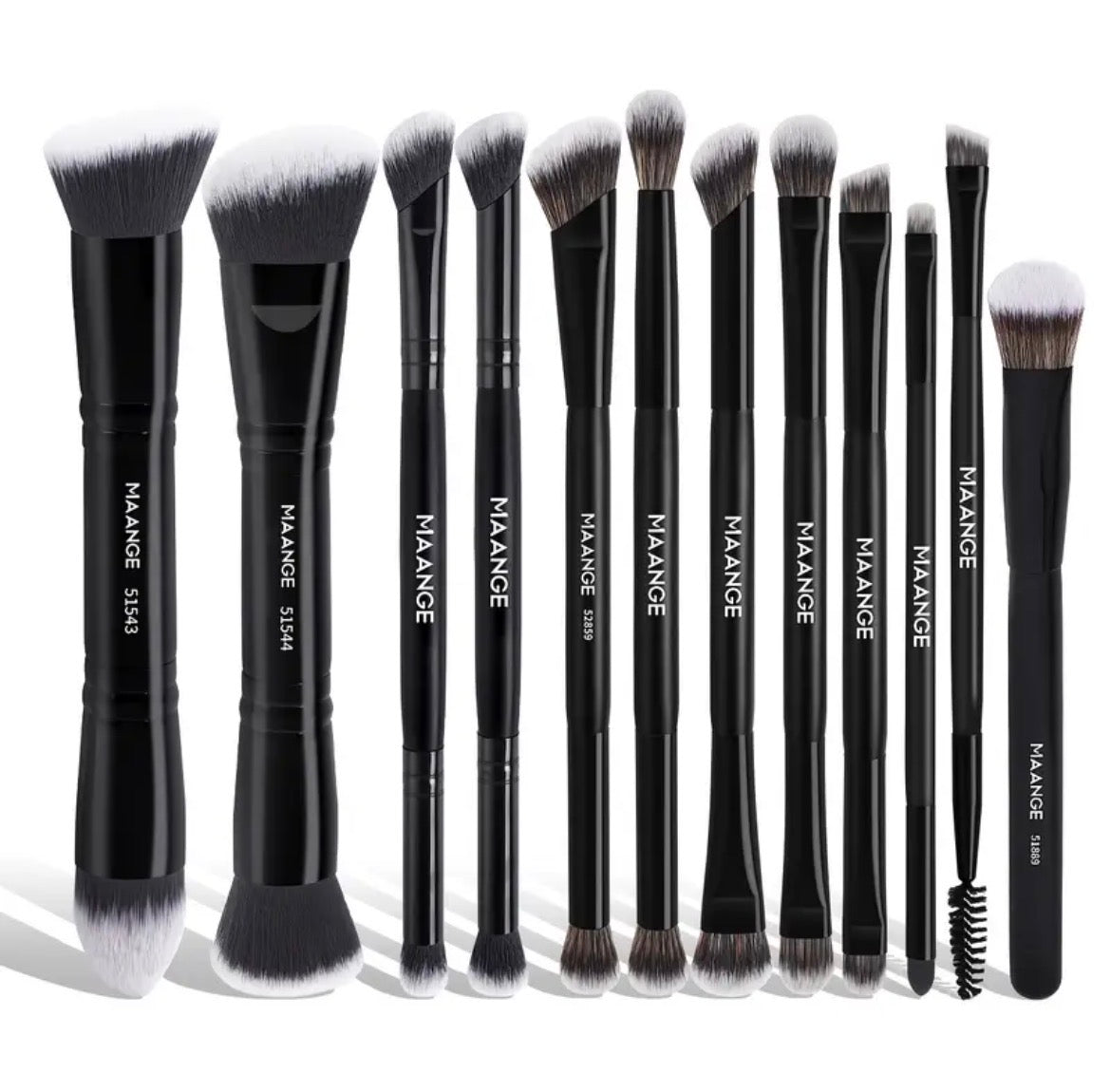Ensemble De 12 Pinceaux De Pinceaux Pour Fond De Teint Blush Fard À Paupières Et Sourcils Poils En Nylon Doux Et Confortables Manches En Plastique Abs