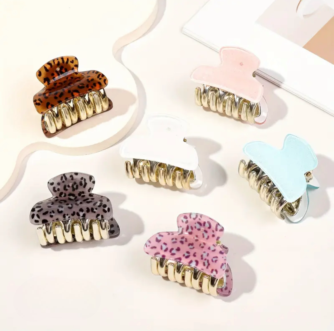 Pinces À Cheveux Imprimées Florales Style Mignon Et Doux Forme Ovale Matériau Pvc Multicolore