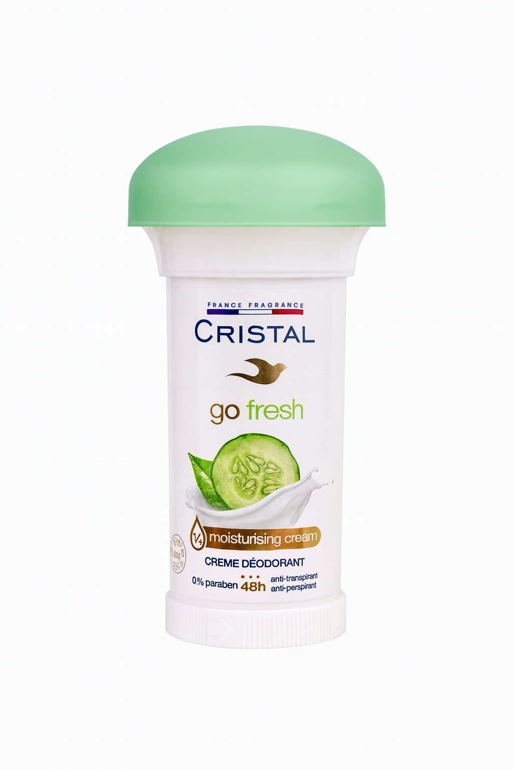 Cristal Déodorant Go Fresh – Concombre & Crème Hydratante (48H)
