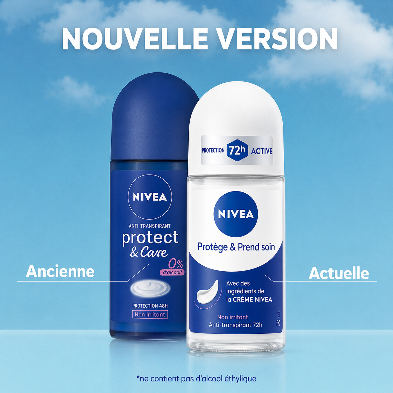 Nivea Déodorant Bille Anti-Transpirant 48H - Protect & Care
