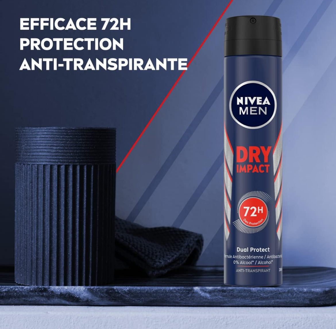 Nivea Men بخاخ مزيل العرق دراي إمباكت فعال 72 ساعة مضاد للتعرق