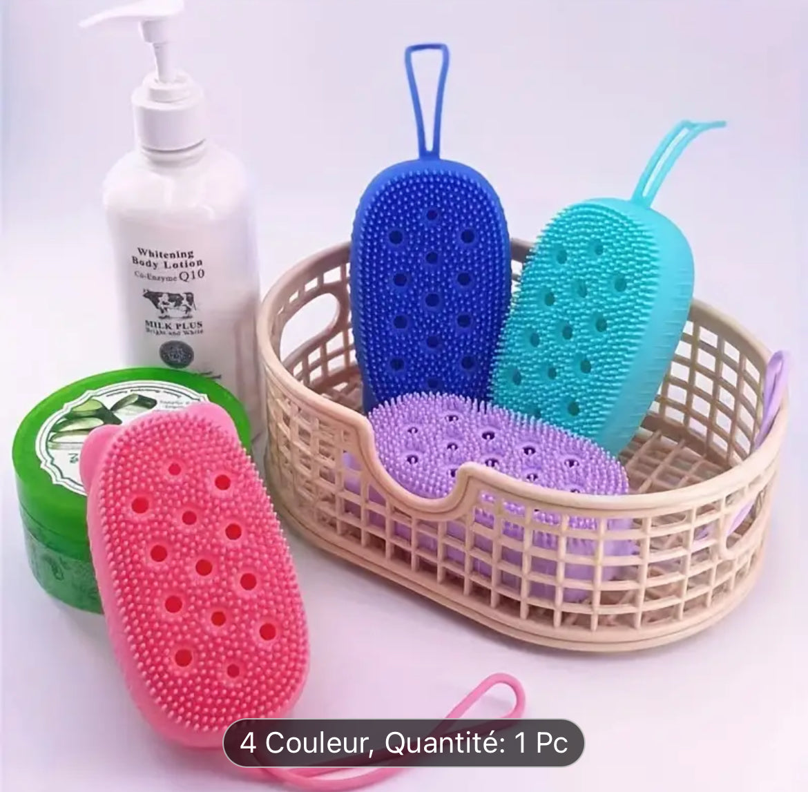 Épurateur De Bain En Silicone Brosse Exfoliante De Massage Double Face Outil Pour Douche Accessoires De Salle De Bains 1 Pièce