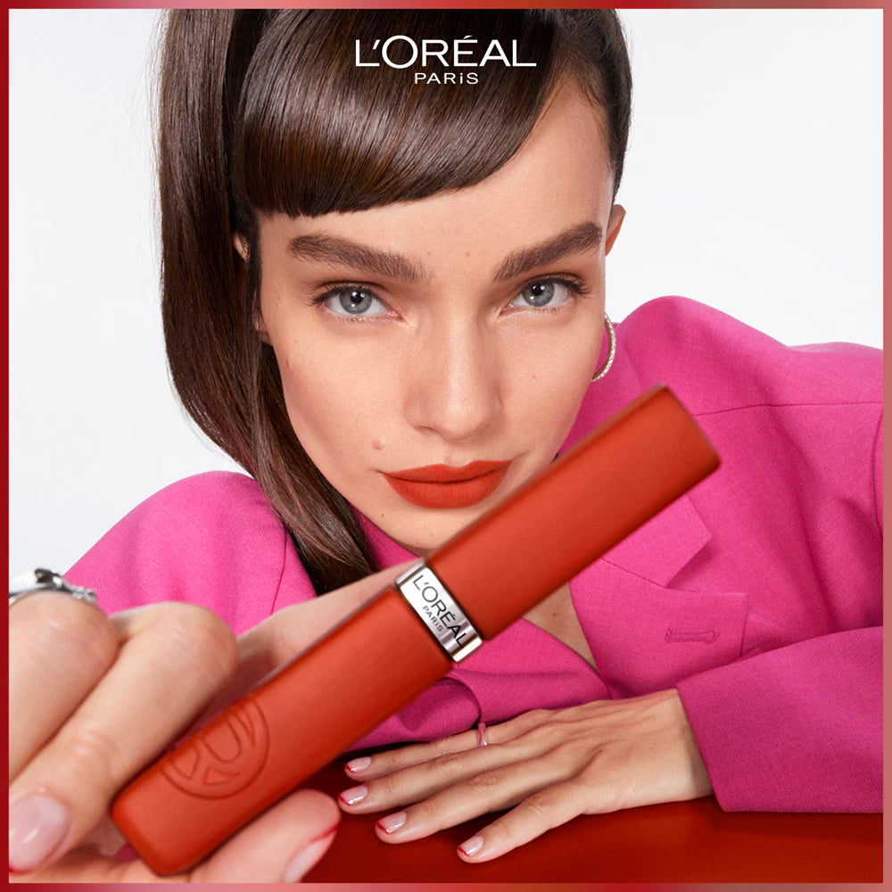 L'Oréal Paris Infaillible Matte Resistance أحمر شفاه مطفأ يدوم طويلاً ومرطب