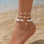 Bracelets De Cheville Perles & Charms Océan – Élégance Bohème