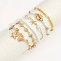 Bracelets Bohème Marins Dorés Avec Perles Et Coquillages