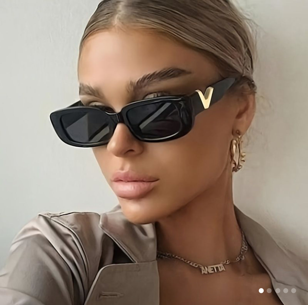 Lunettes De Soleil V Tendance À Monture Creuse Pour Femmes Et Hommes