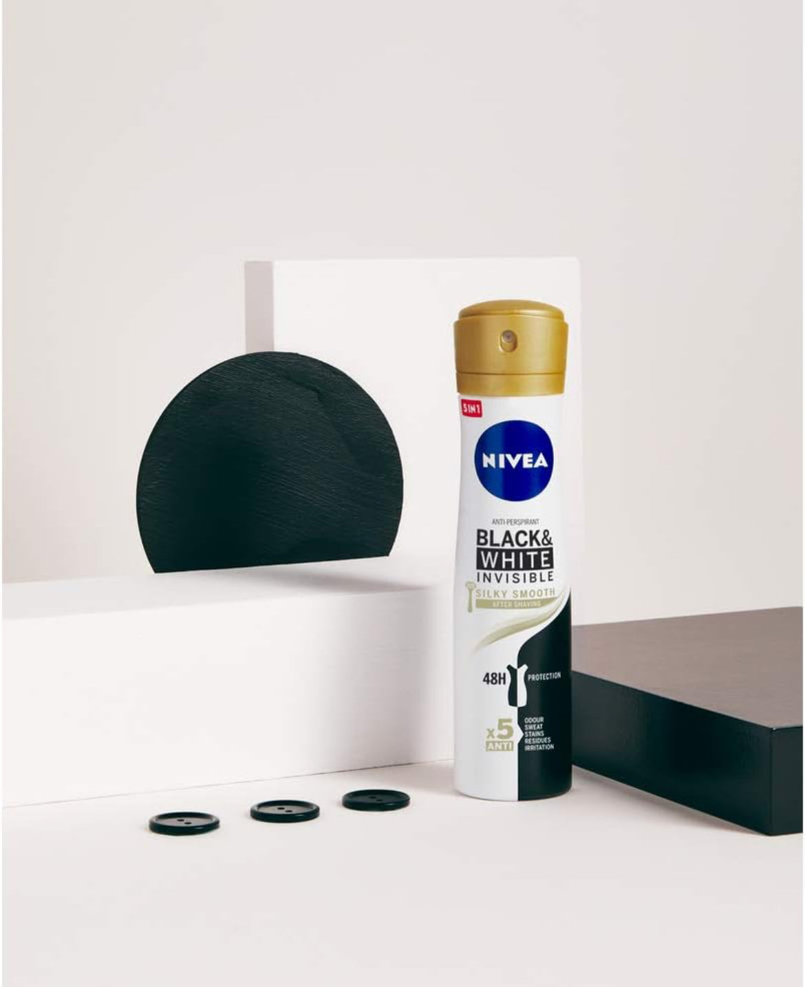 Nivea Déodorant Femme Black & White Invisible Silky Smooth ×5 Anti 72H Spray