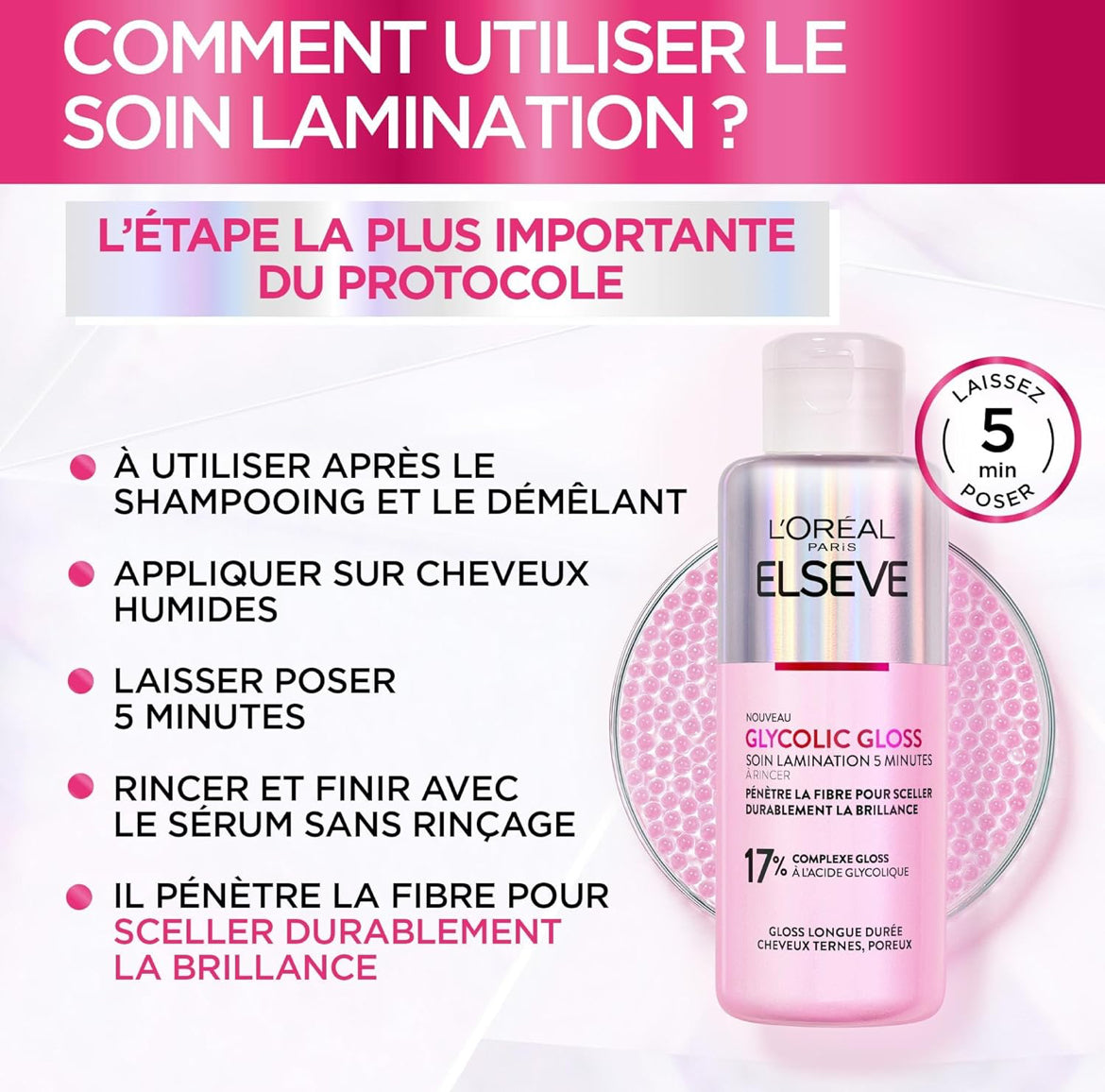 Elseve Glycolic Gloss Soin Lamination Gloss 5 Minutes