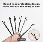 Épingles À Cheveux Noires Élégantes Pince Chignon 48Pcs