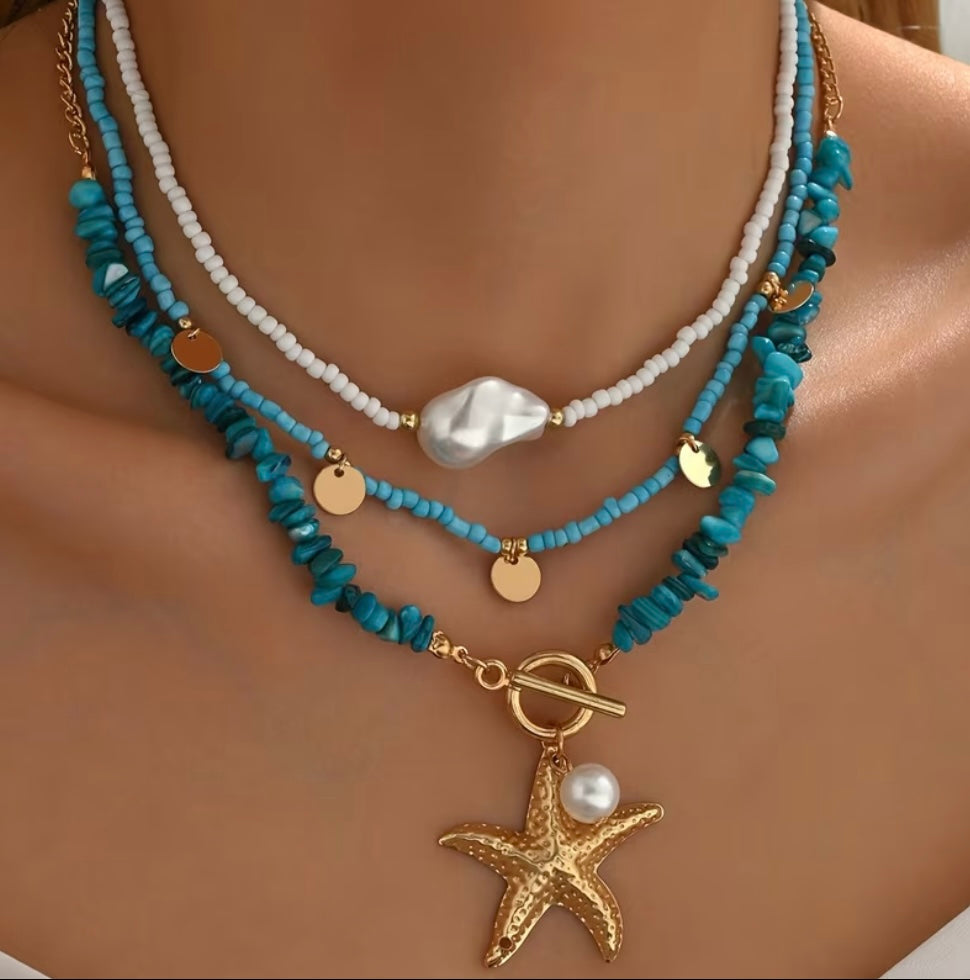 Collier Bohème Océan En Pierres & Perles