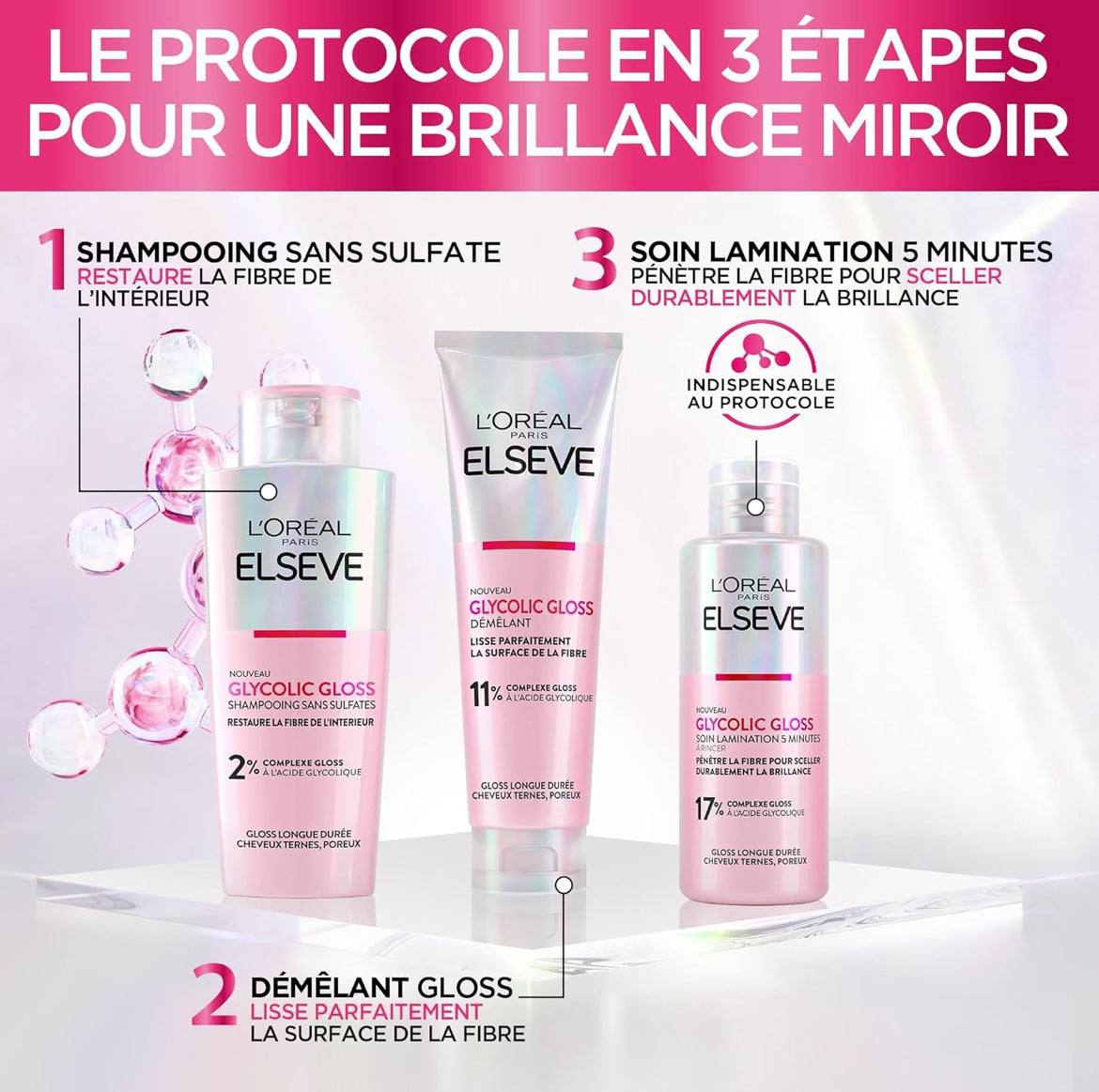 Elseve Glycolic Gloss Soin Lamination Gloss 5 Minutes