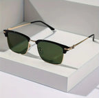 Lunettes Carrées Tendance Pour Hommes Et Femmes - 1 Paire De Verres En Polycarbonate Monture En Métal Antireflet Lunettes Décontractées