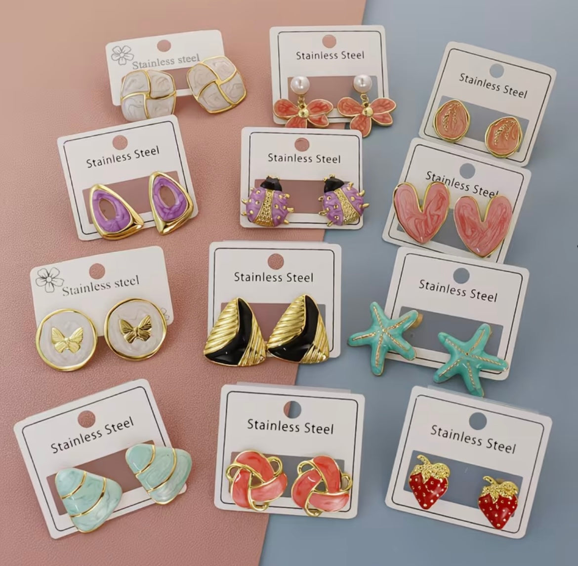 Collection De Boucles D’Oreilles Fantaisie Élégance Colorée