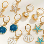 Boucles D’oreilles Marines Élégance Dorée