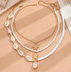 Collier Multicouches Coquillages & Étoile De Mer – Style Bohème Marin