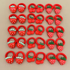 Élastique À Cheveux Enfant – Motif Fraise Ou Cerise