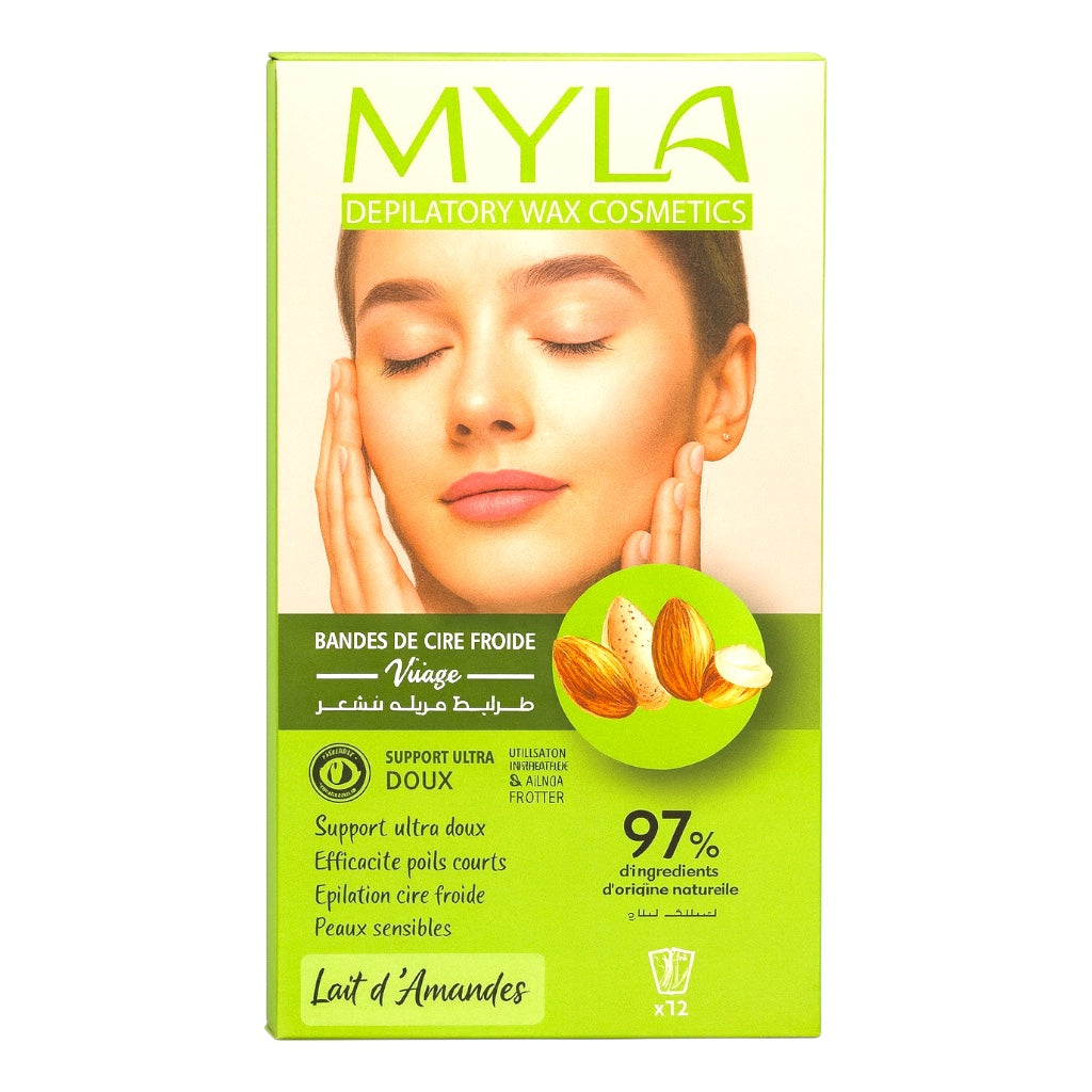 Myla Bandes De Cire Froide Pour Le Visage – Lait D’Amandes