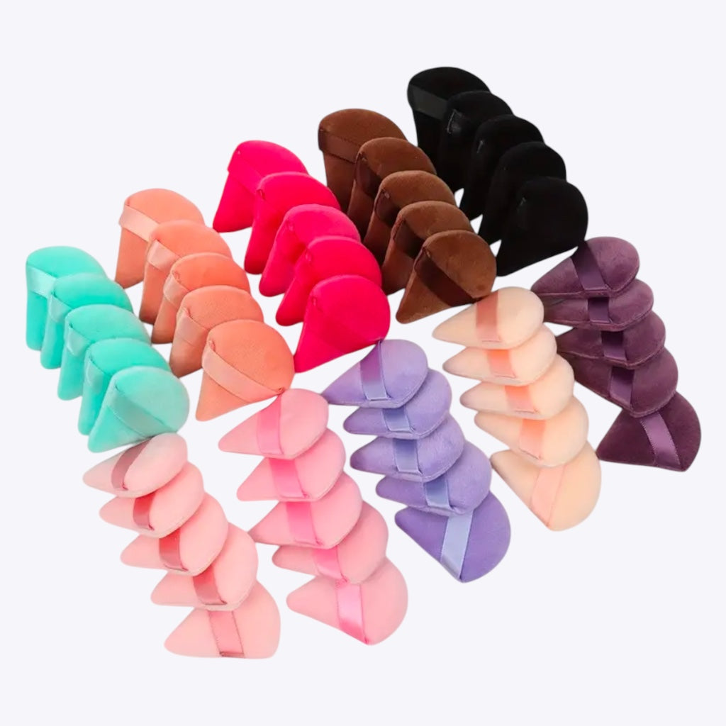 Mini Éponges Bouffantes De Maquillage Triangulaires Bouffées De Mélangeur Douces Pour Le Contour Les Yeux Et Les Coins