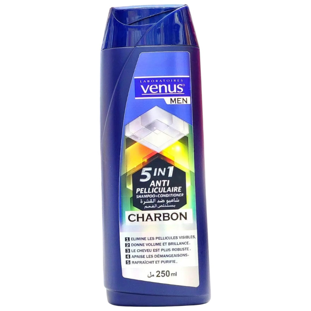 Venus Men Shampooing Anti-Pelliculaire 5En1 Charbon