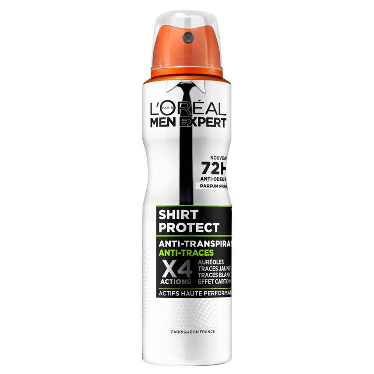 بخاخ مزيل العرق لوريال إكسبيرت للرجال لحماية القمصان من التلف