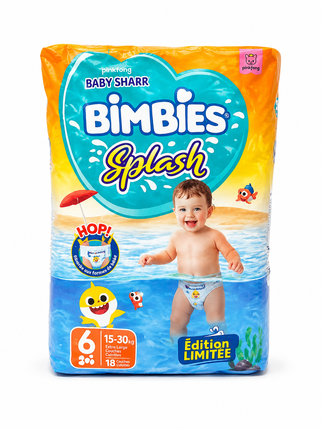 Bimbies Splash Baby Shark – Couches-culottes Taille 6 (15–30 Kg)