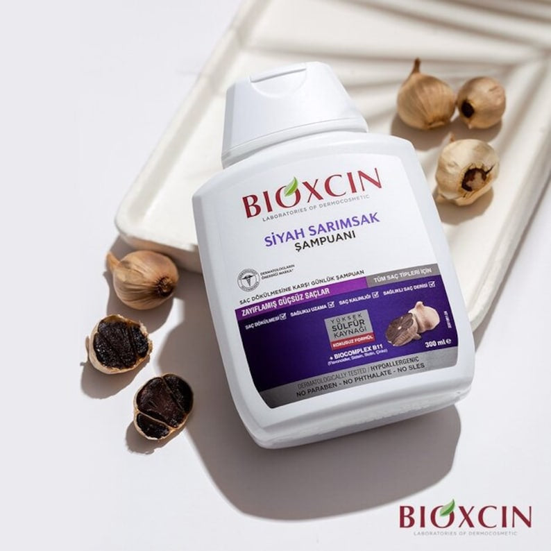 Bioxcin Shampoing Végétal À L'Ail Noir Contre La Chute De Cheveux - Pour Femme Et Homme