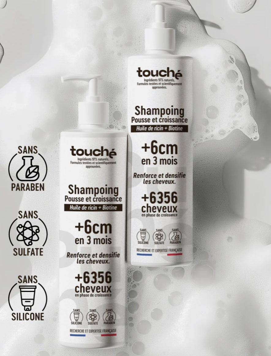 Touché Shampoing Pousse Et Croissance Huile De Ricin+Bioti