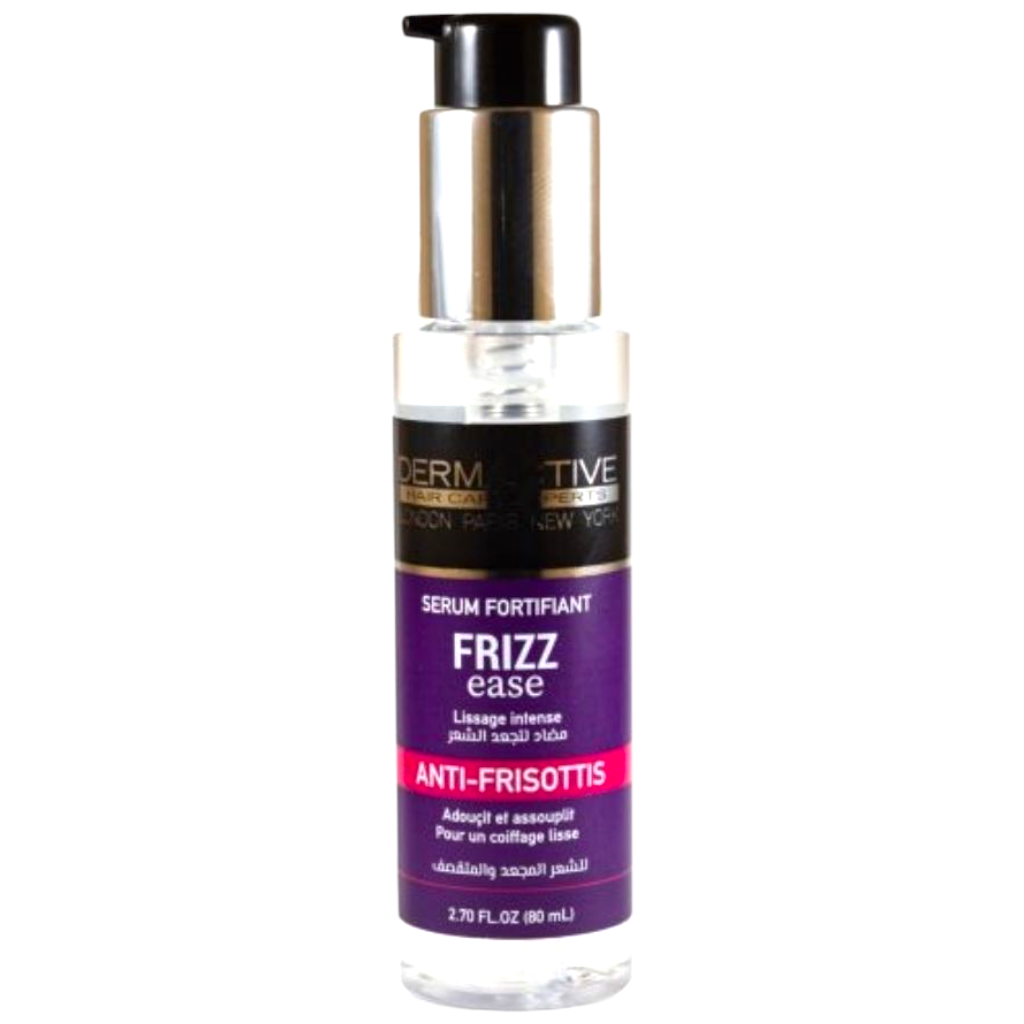 سيروم Dermactive Frizz Ease الخالي من الكبريتات والمكثف للشعر، يُنعم ويُنعم الشعر للحصول على شعر ناعم