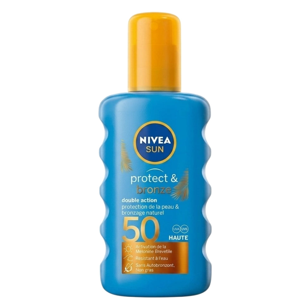 Nivea Sun Protect & Bronze Spf 50 – Lait Solaire Haute Protection, Bronzage Naturel, Résistant À L’eau