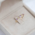 Bague De Mariage Saphir Rose Carats Diamant Demi-Bande Éternité Baguette - Kyklos Jewelry