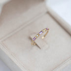 Bague De Mariage Saphir Rose Carats Diamant Demi-Bande Éternité Baguette - Kyklos Jewelry