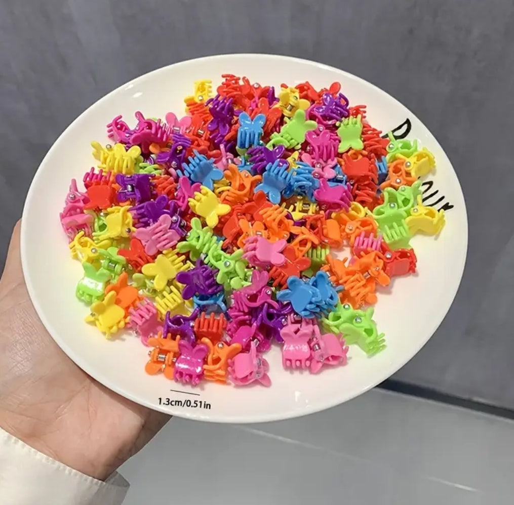 10 Pinces À Cheveux Miniatures Colorées