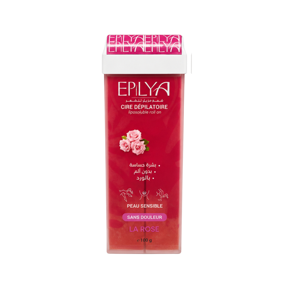 Epilya Cire Dépilatoire Liposoluble Roll On À La Rose Peau Sensible sans douleur