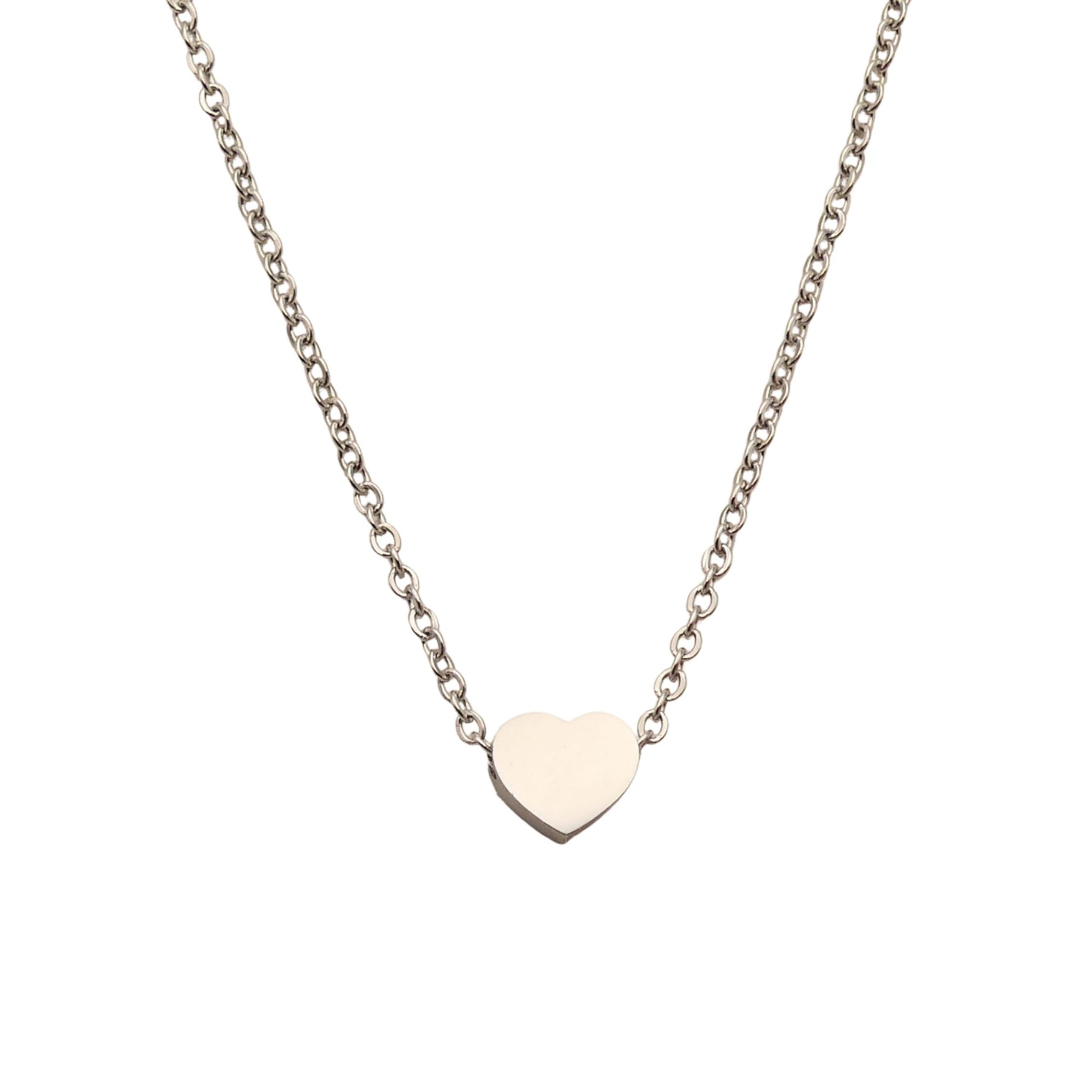 Collier Avec Pendentif En Forme De Petit Cœur En Acier Inoxydable