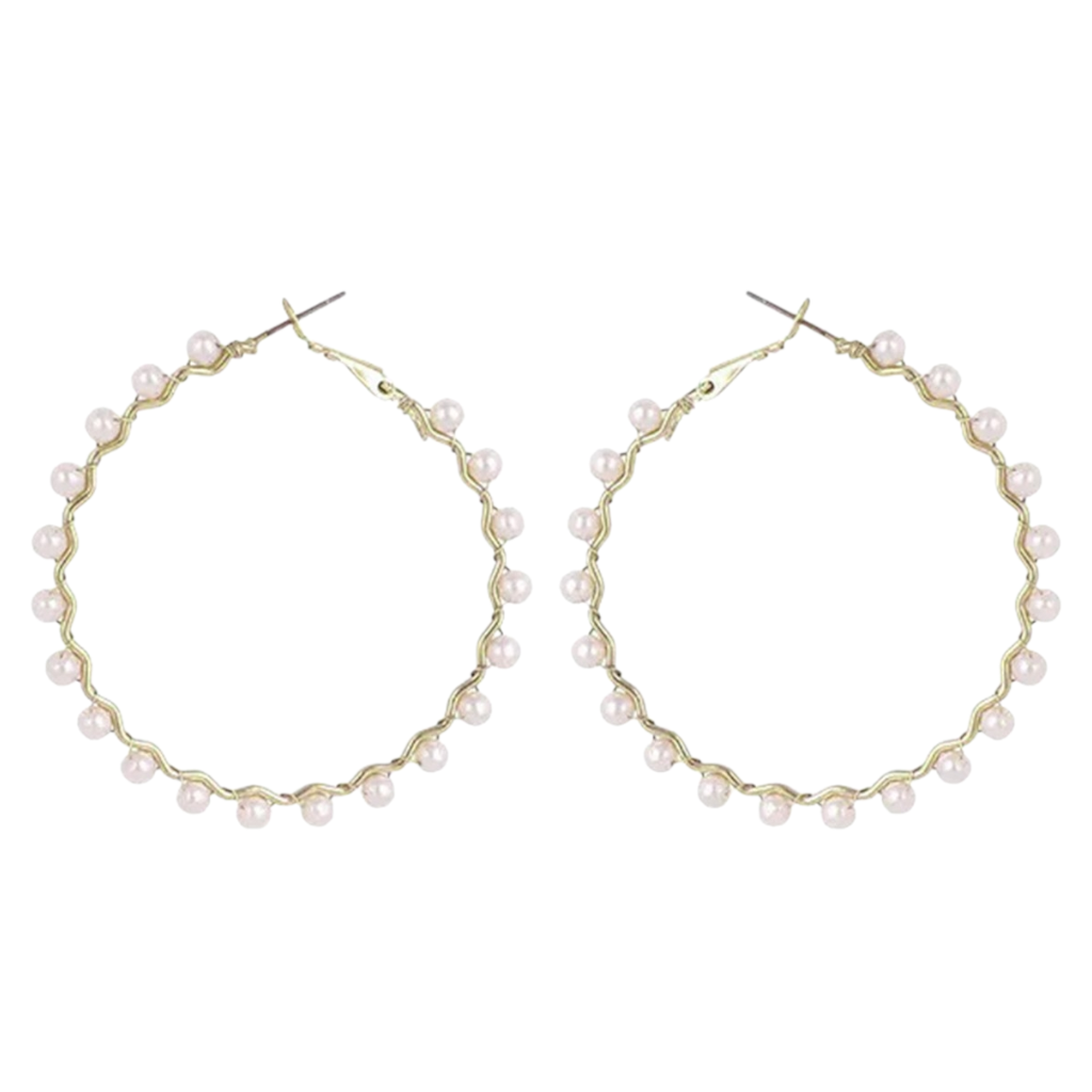 Boucles D’Oreilles Créoles Perles Fines