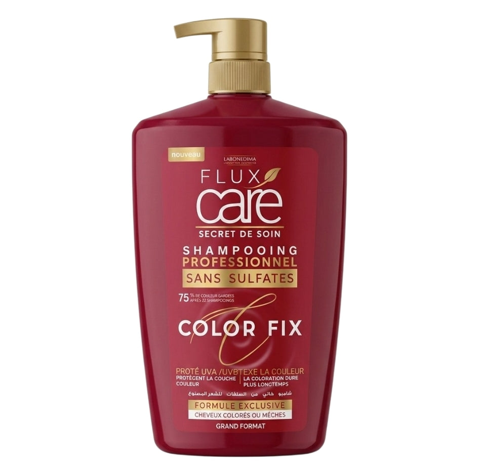 Flux Care Shampooing Professionnel Sans Sulfates Color Fix – Cheveux Colorés Ou Méchés