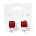 Duo Géométrique Rouge Cerise Et Perle