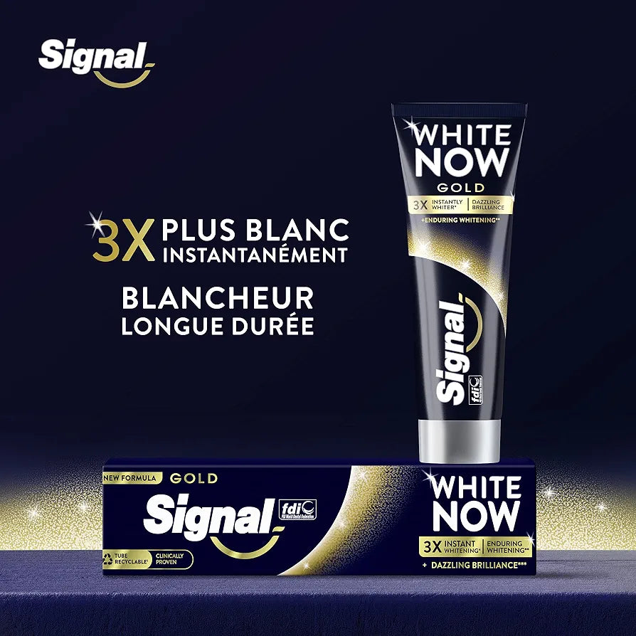 Signal Gold White Now معجون أسنان بياض فوري 3X