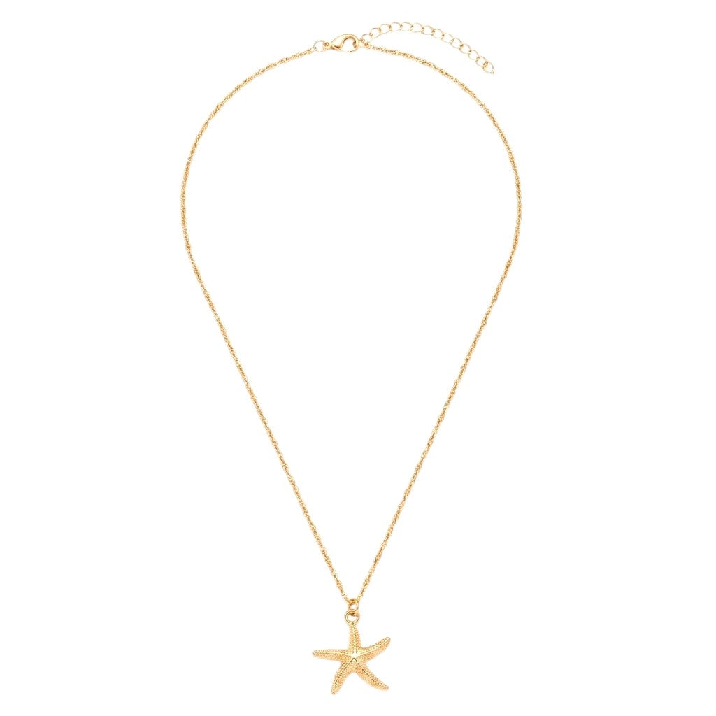 Collier Doré Avec Pendentif Étoile De Mer