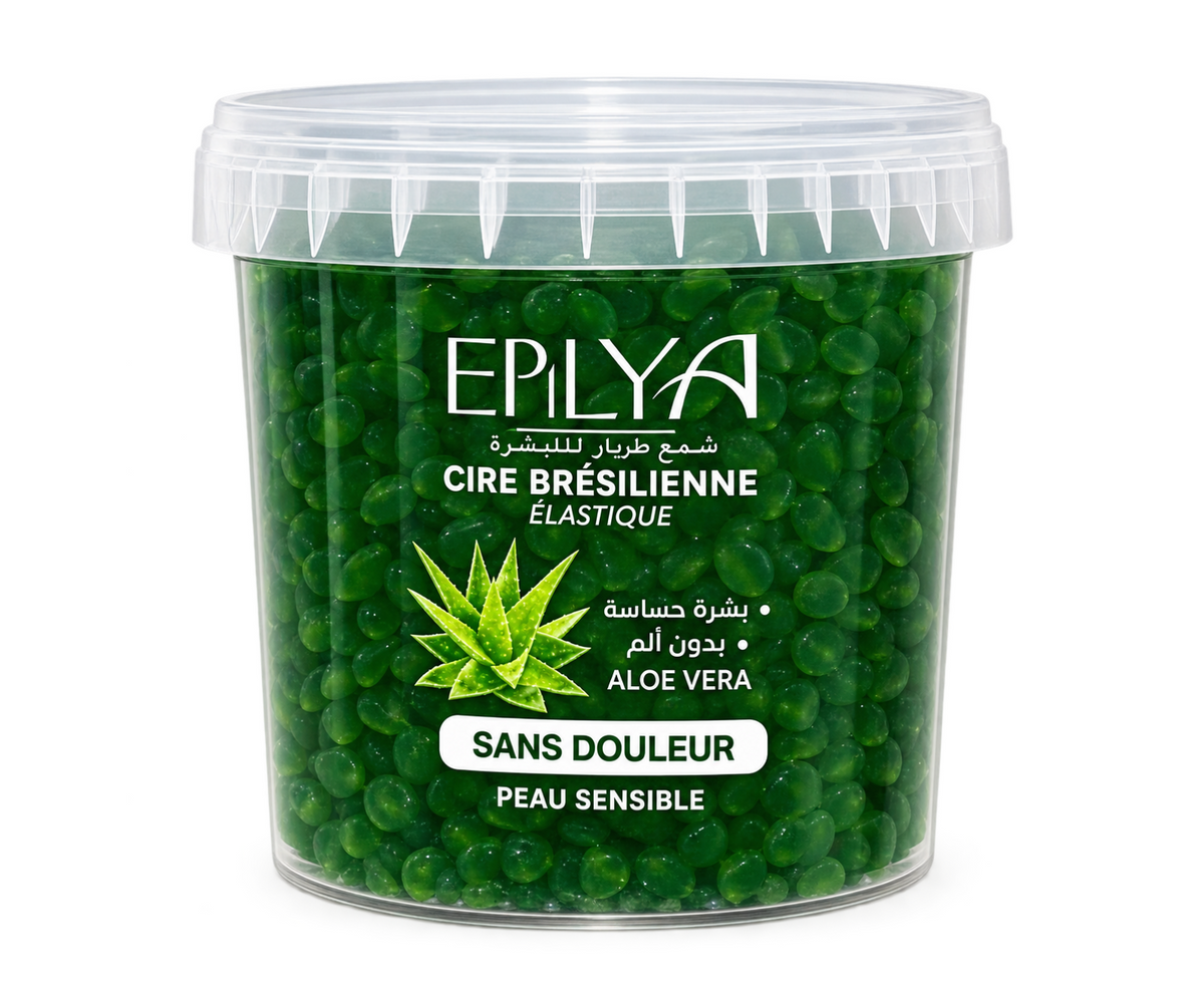Epilya Cire Brésilienne Élastique À L’aloe Vera – Cire À Épiler sans douleur Pour Peau Sensible